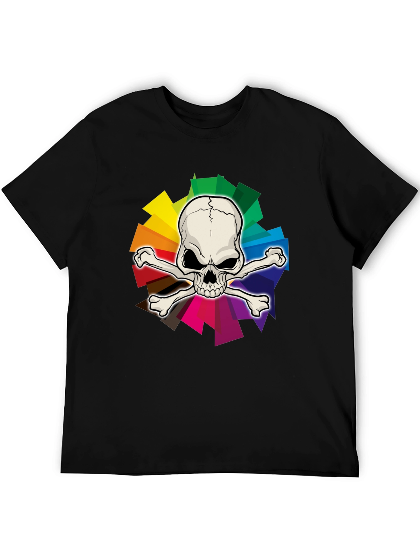 Skull & Crossbones Rainbow Graphic T-Shirt
