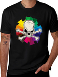 Skull & Crossbones Rainbow Graphic T-Shirt