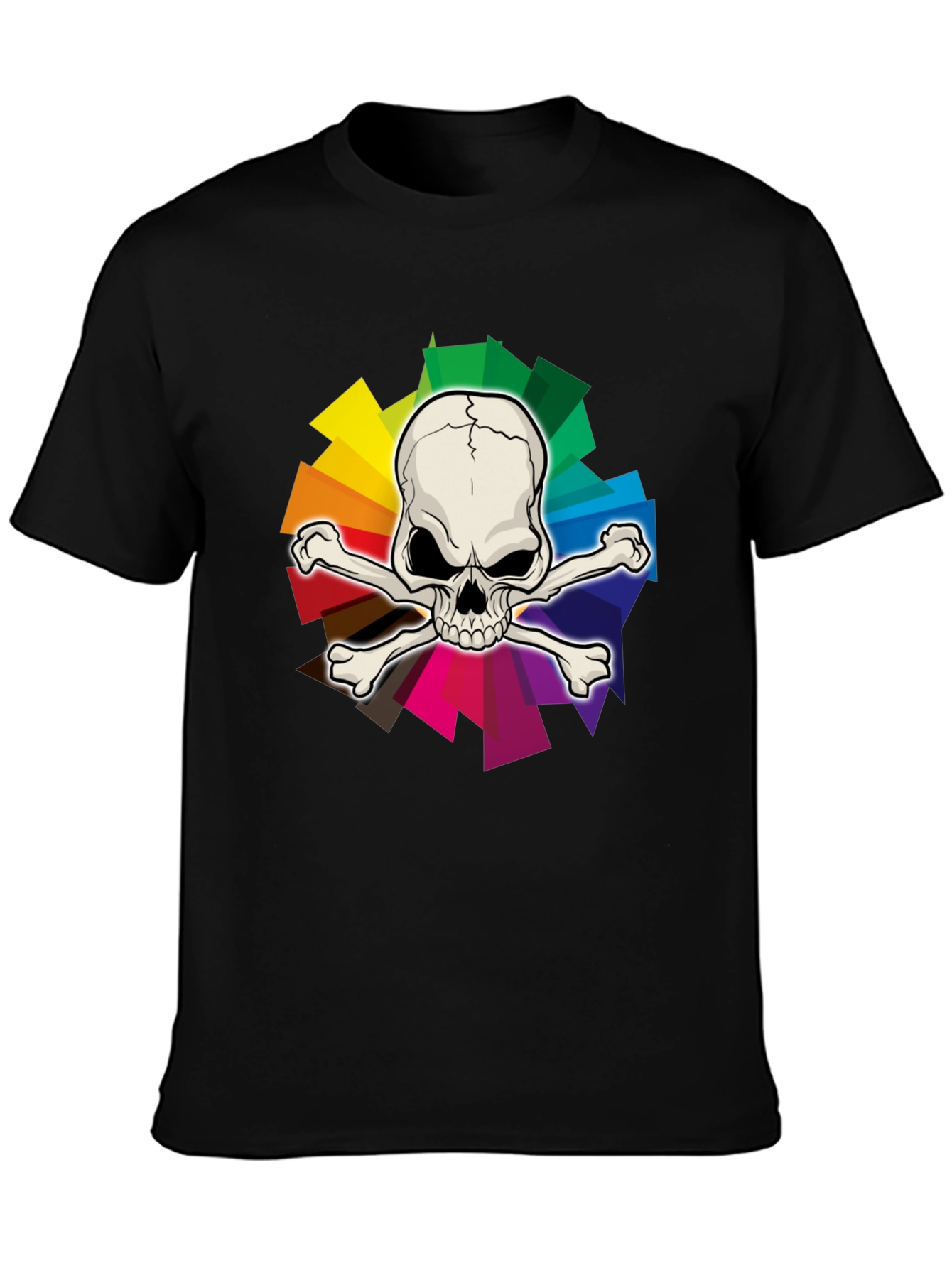 Skull & Crossbones Rainbow Graphic T-Shirt