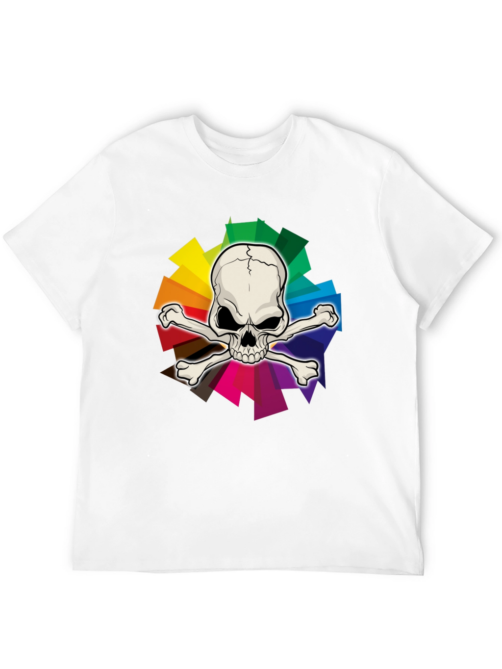 Skull & Crossbones Rainbow Graphic T-Shirt