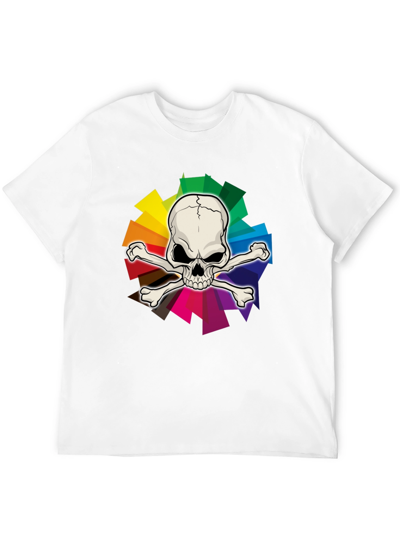 Skull & Crossbones Rainbow Graphic T-Shirt