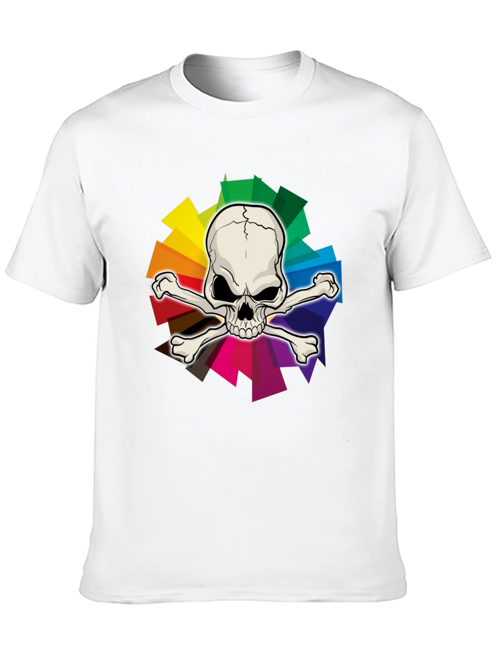 Skull & Crossbones Rainbow Graphic T-Shirt