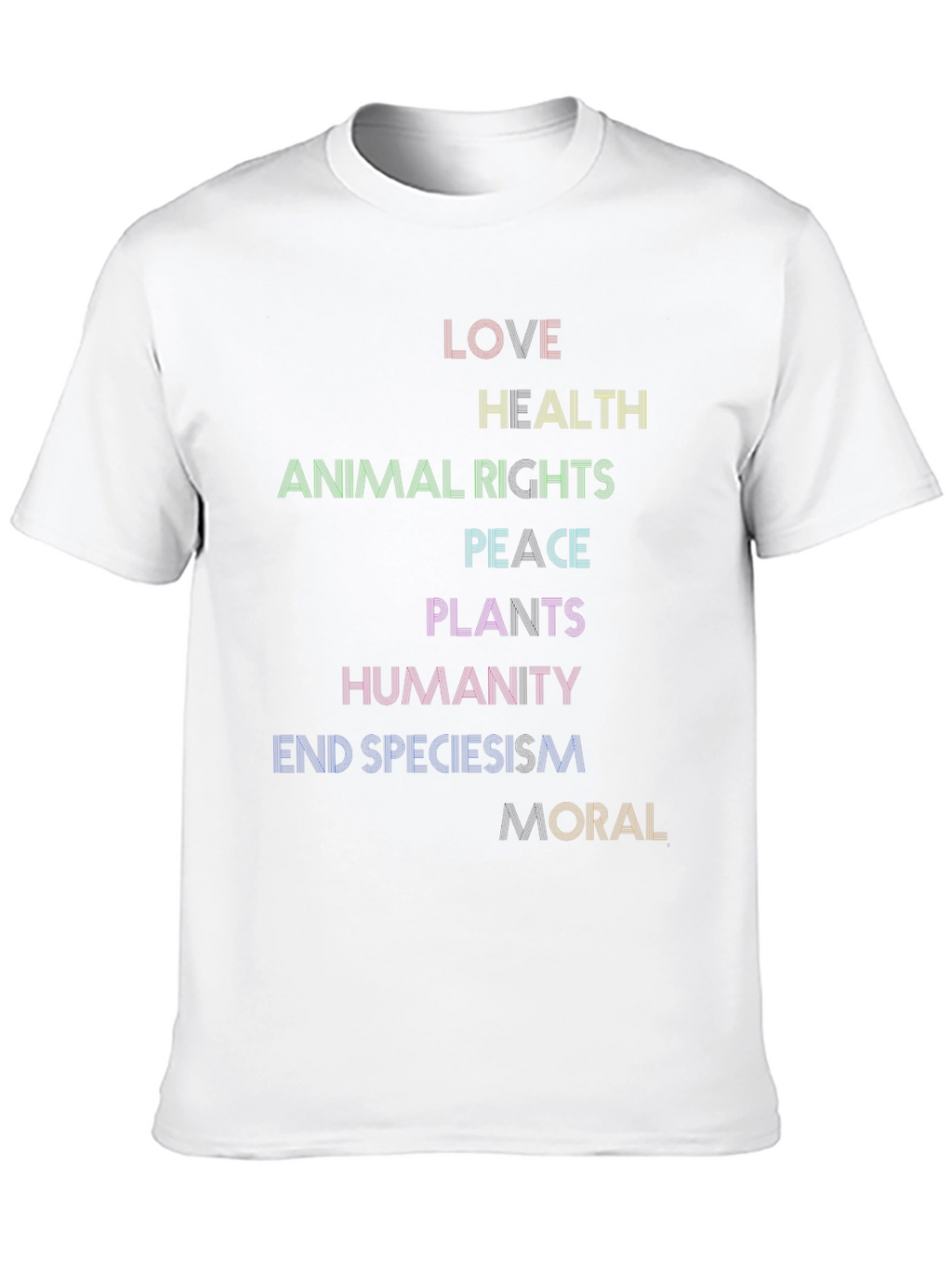 Love Health Equality Tee - Rainbow Text Graphic T-Shirt