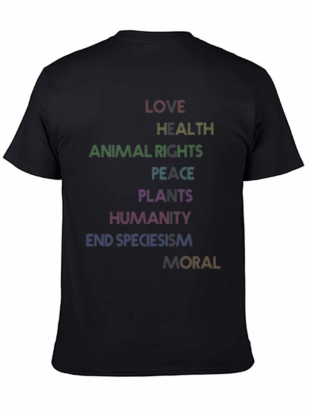 Love Health Equality Tee - Rainbow Text Graphic T-Shirt