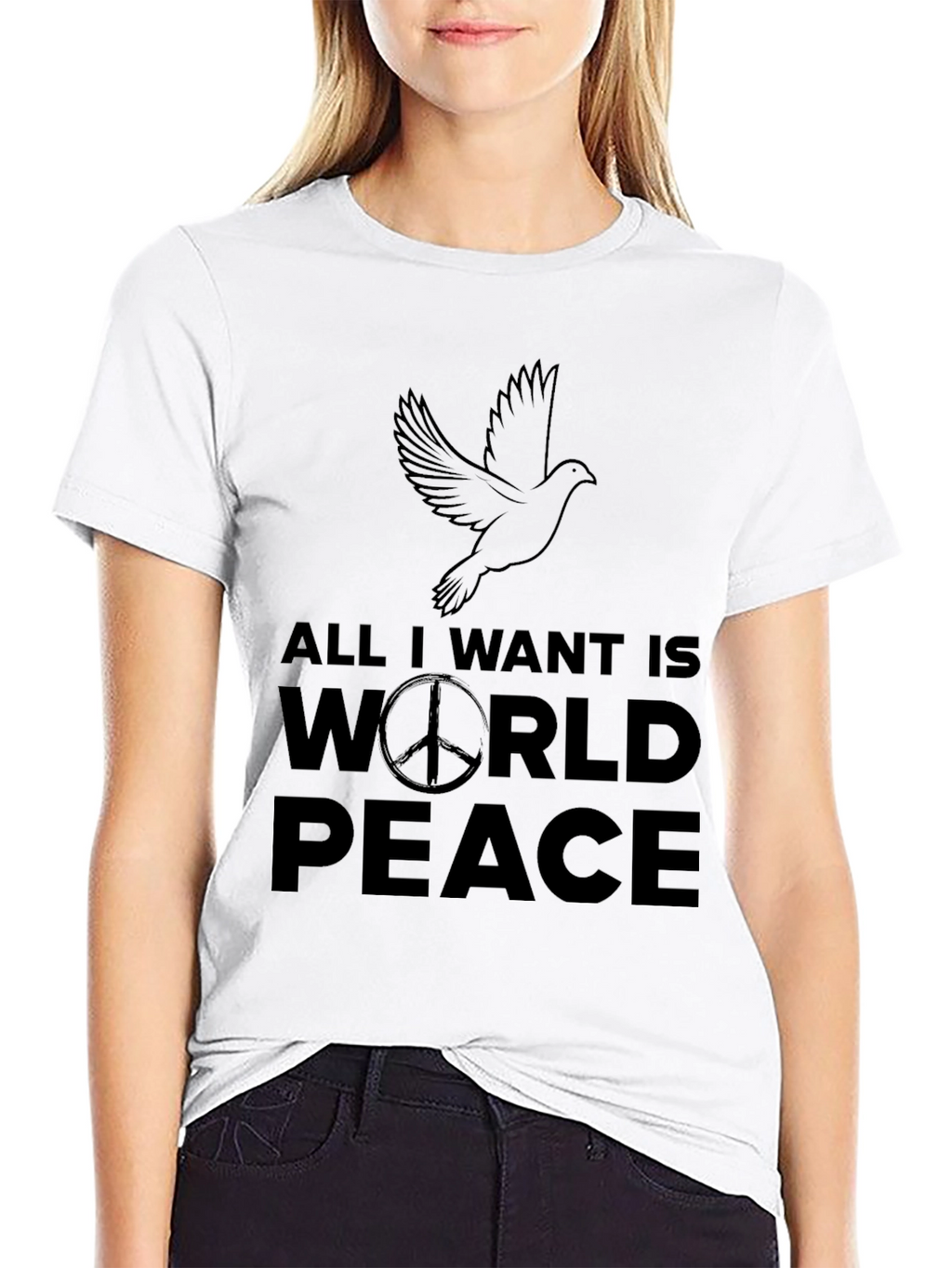 All I Want Is World Peace Black T-Shirt