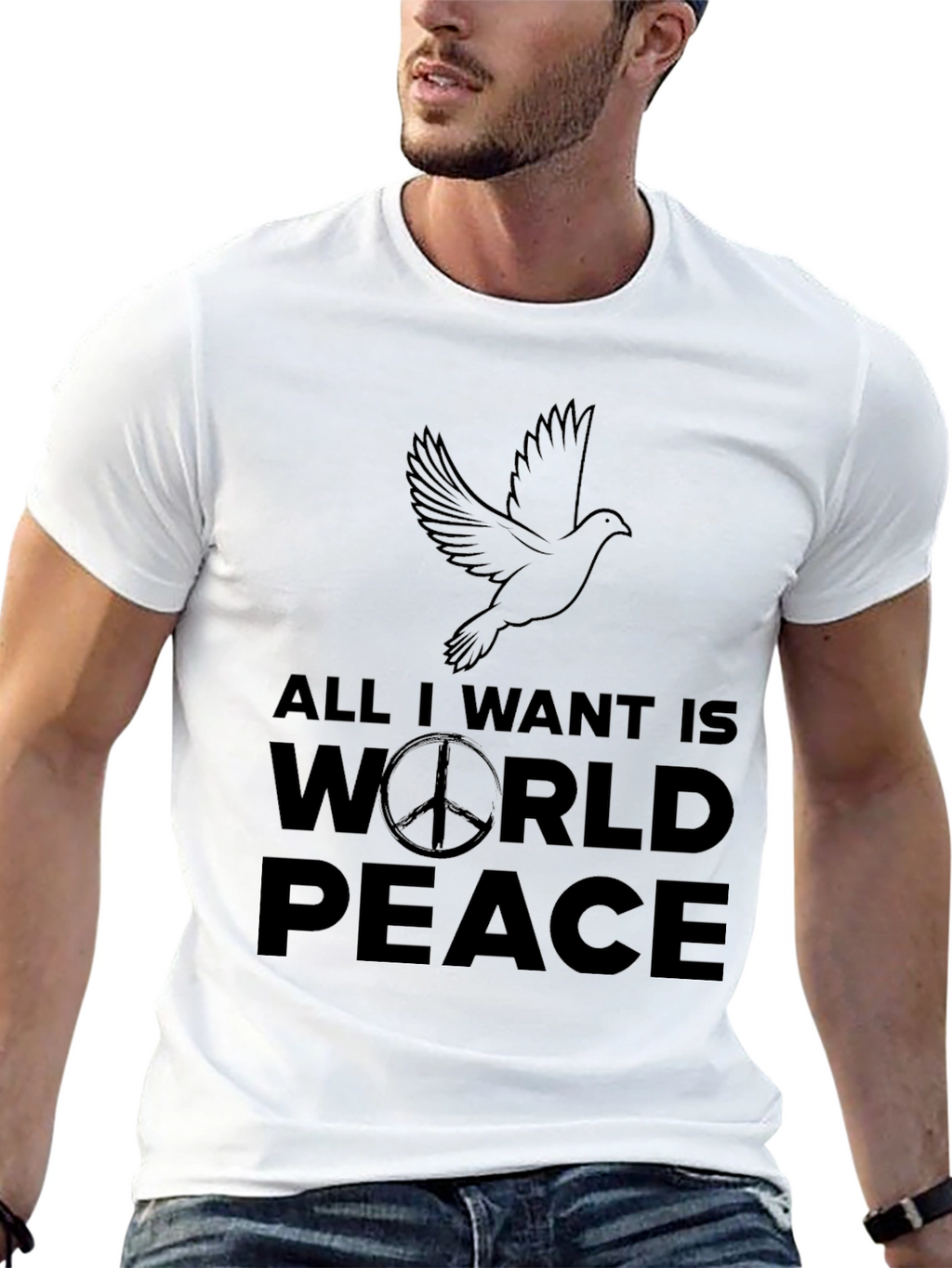 All I Want Is World Peace Black T-Shirt