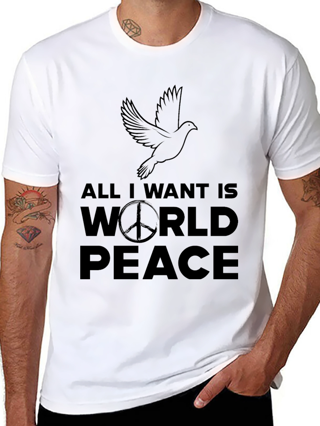 All I Want Is World Peace Black T-Shirt