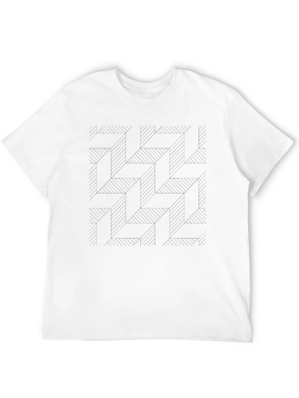Geometric Patterned Black T-Shirt - Mens Casual Style