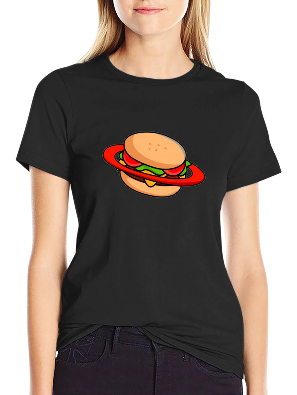 Burger Planet Graphic Tee - Black Cotton Blend