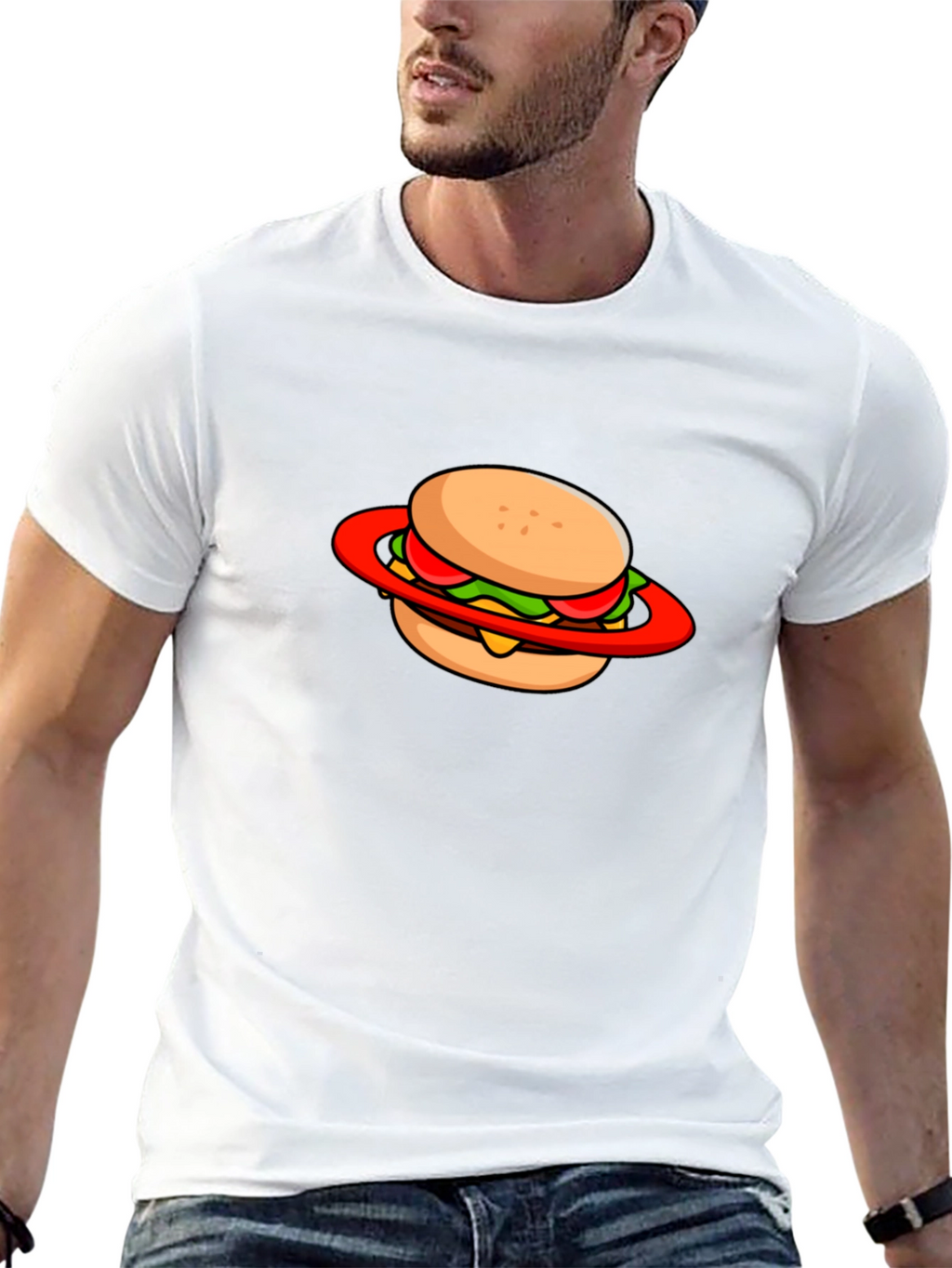 Burger Planet Graphic Tee - Black Cotton Blend