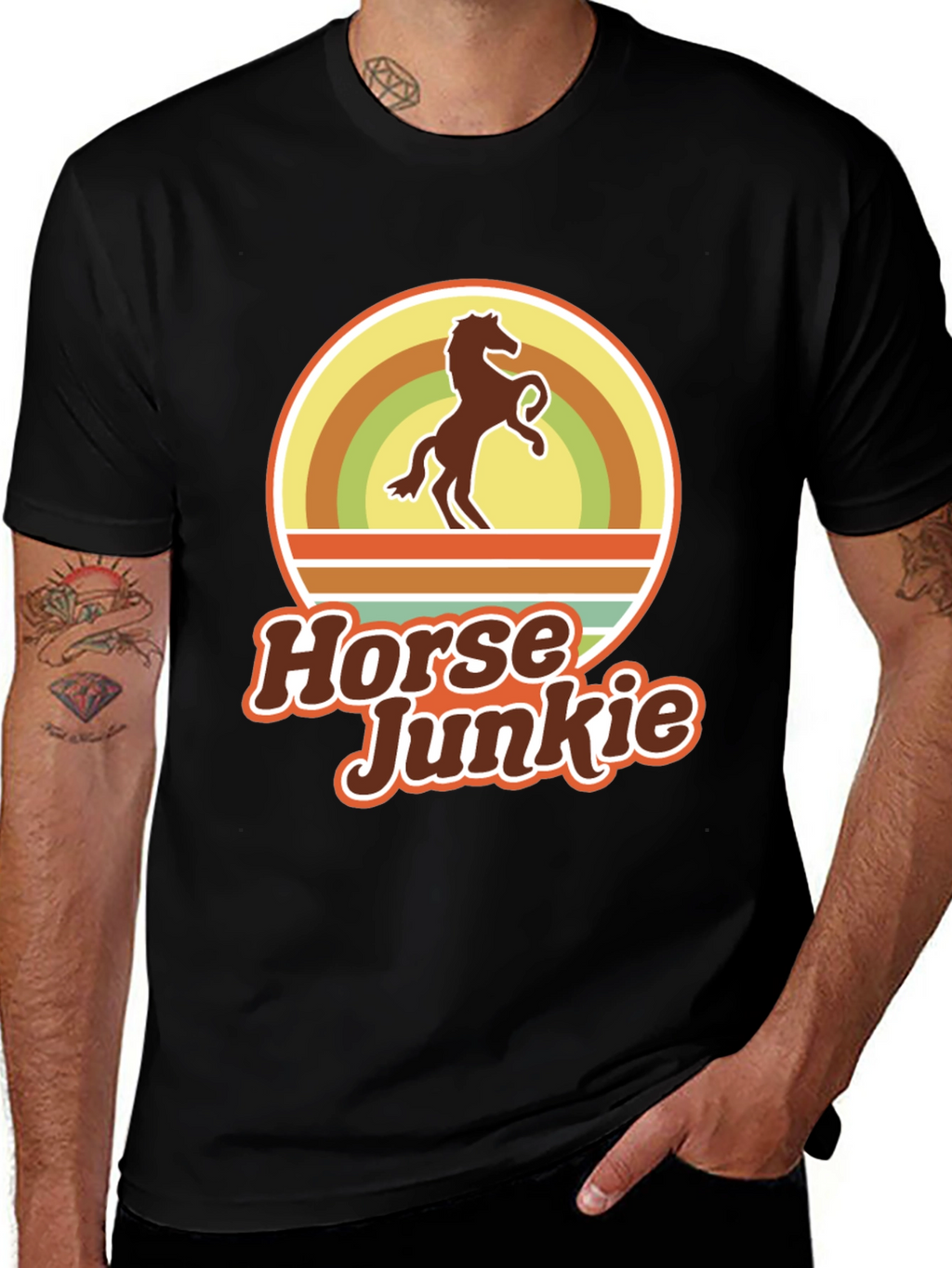 Horse Junkie T-Shirt - Retro Equestrian Tee