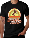 Horse Junkie T-Shirt - Retro Equestrian Tee