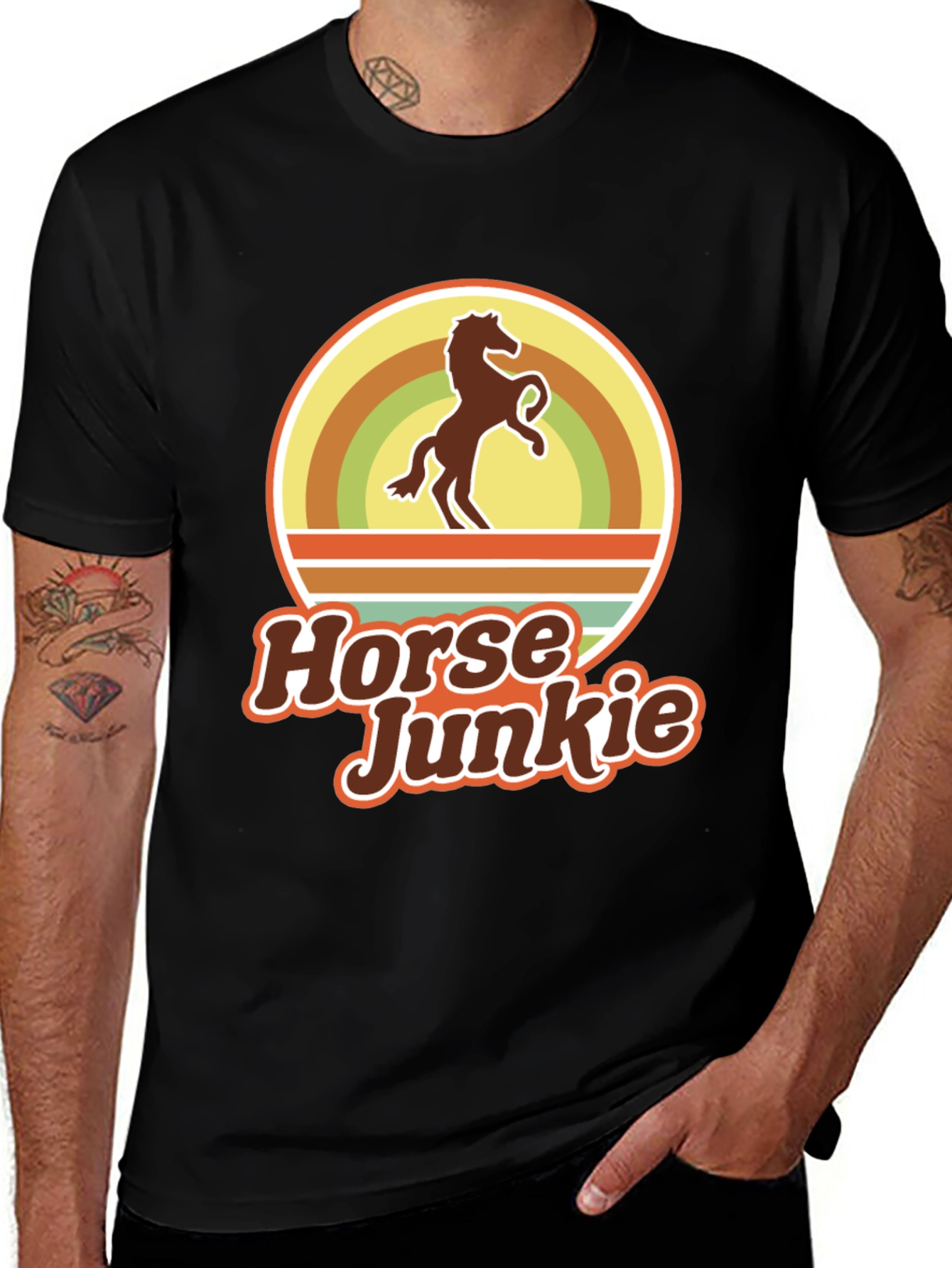Horse Junkie T-Shirt - Retro Equestrian Tee