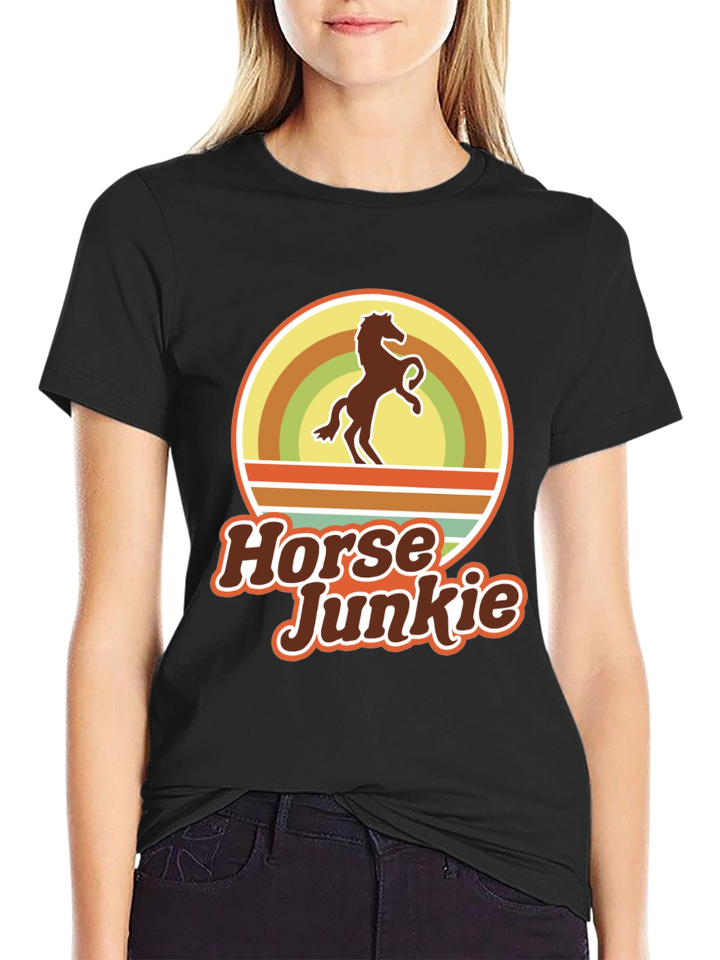 Horse Junkie T-Shirt - Retro Equestrian Tee