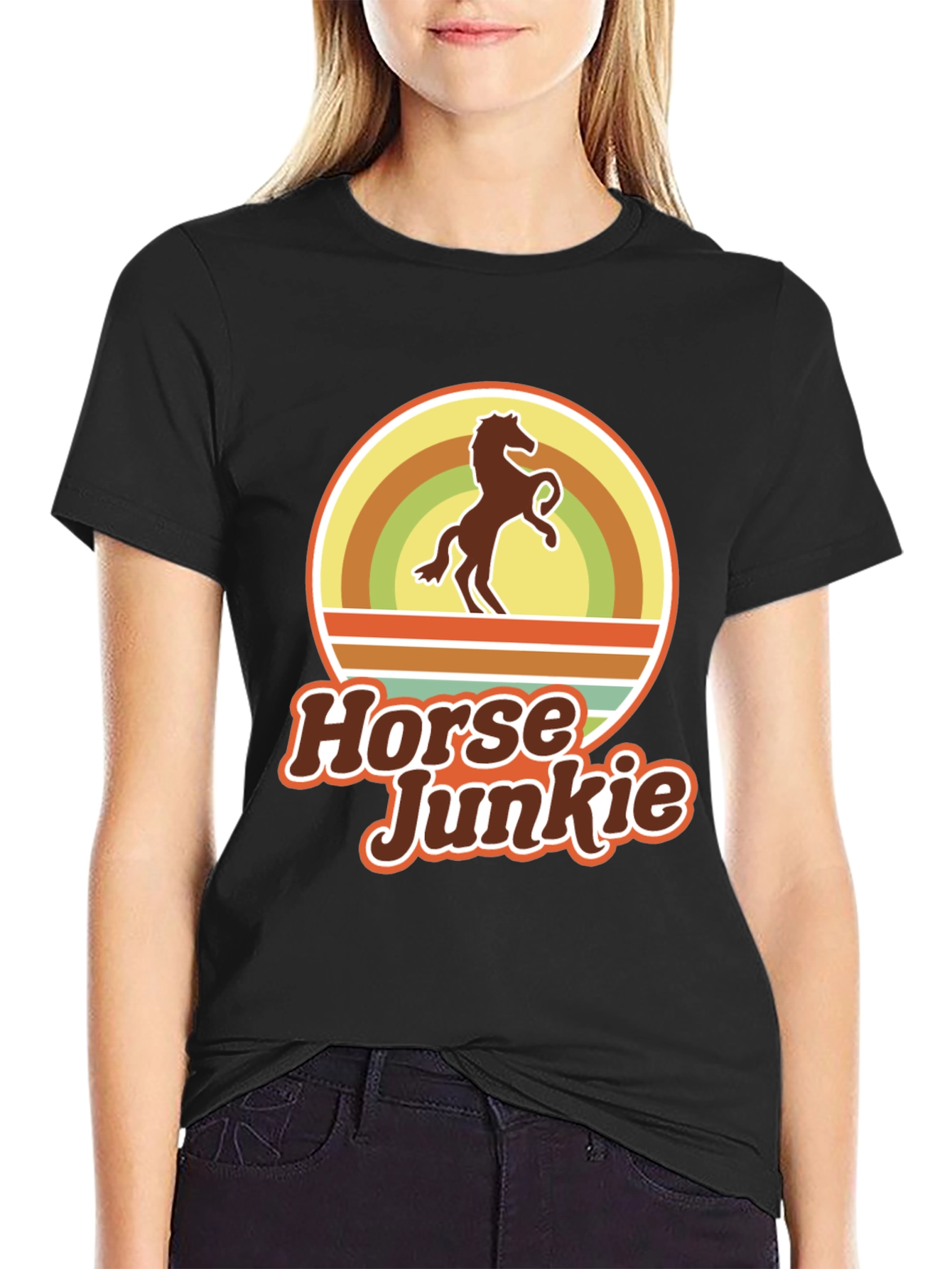 Horse Junkie T-Shirt - Retro Equestrian Tee