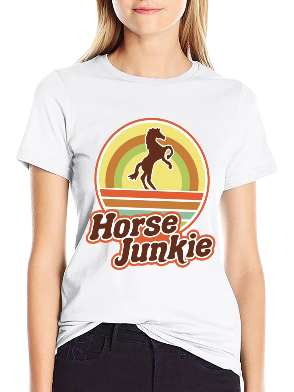 Horse Junkie T-Shirt - Retro Equestrian Tee