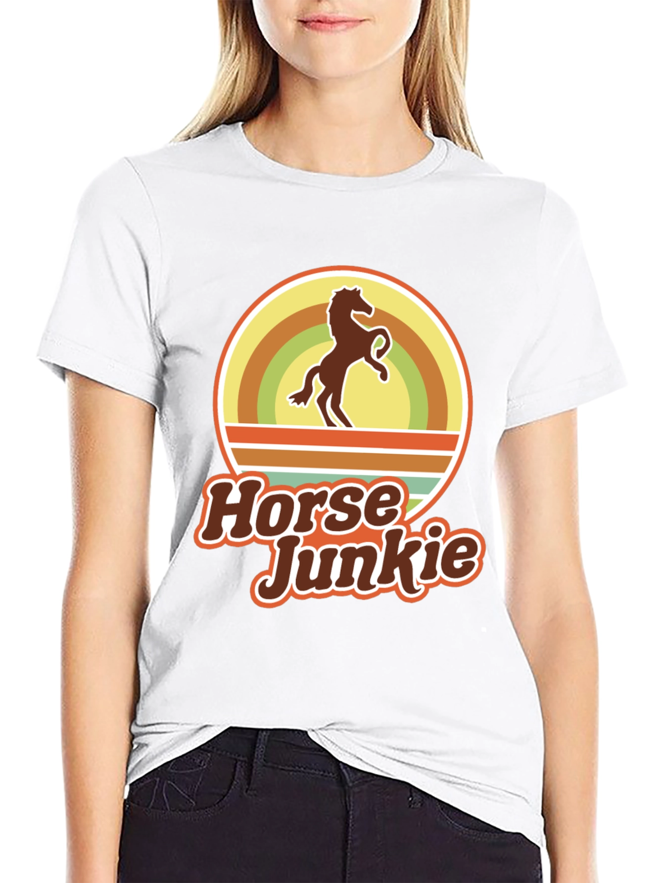 Horse Junkie T-Shirt - Retro Equestrian Tee