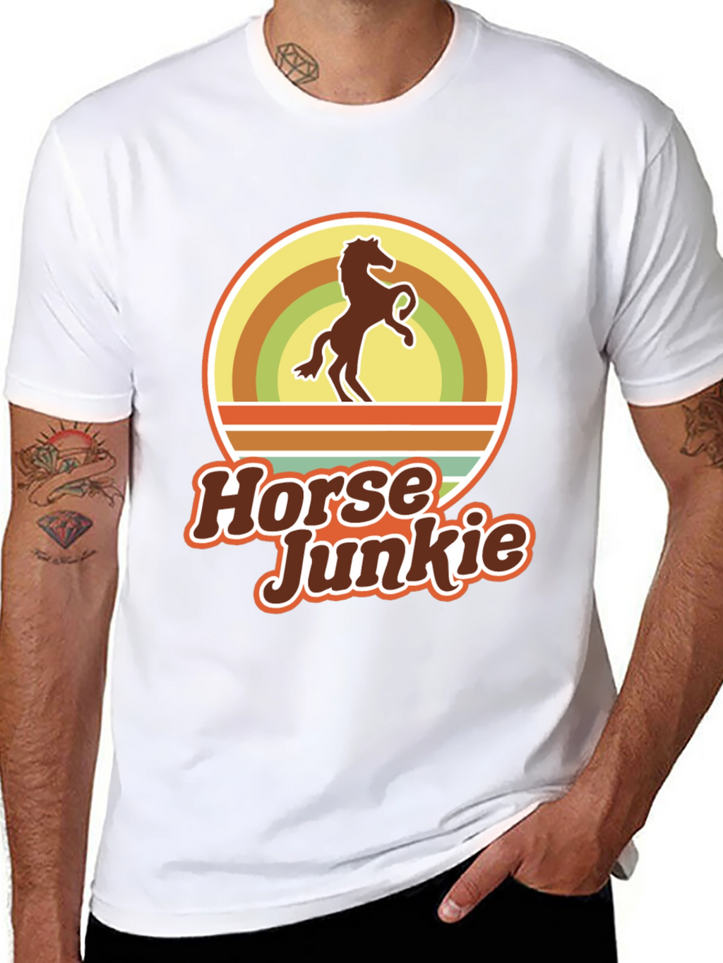 Horse Junkie T-Shirt - Retro Equestrian Tee