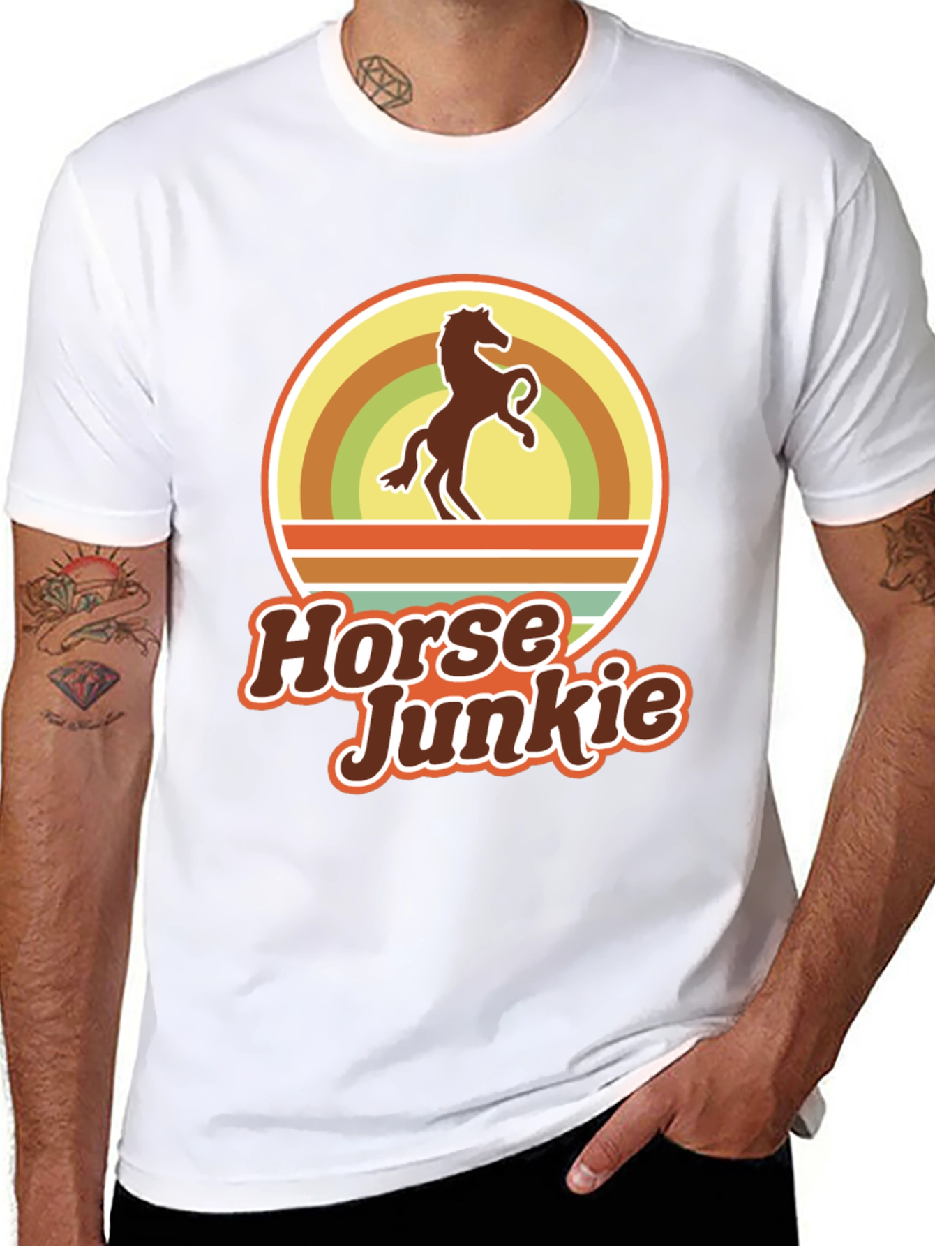 Horse Junkie T-Shirt - Retro Equestrian Tee