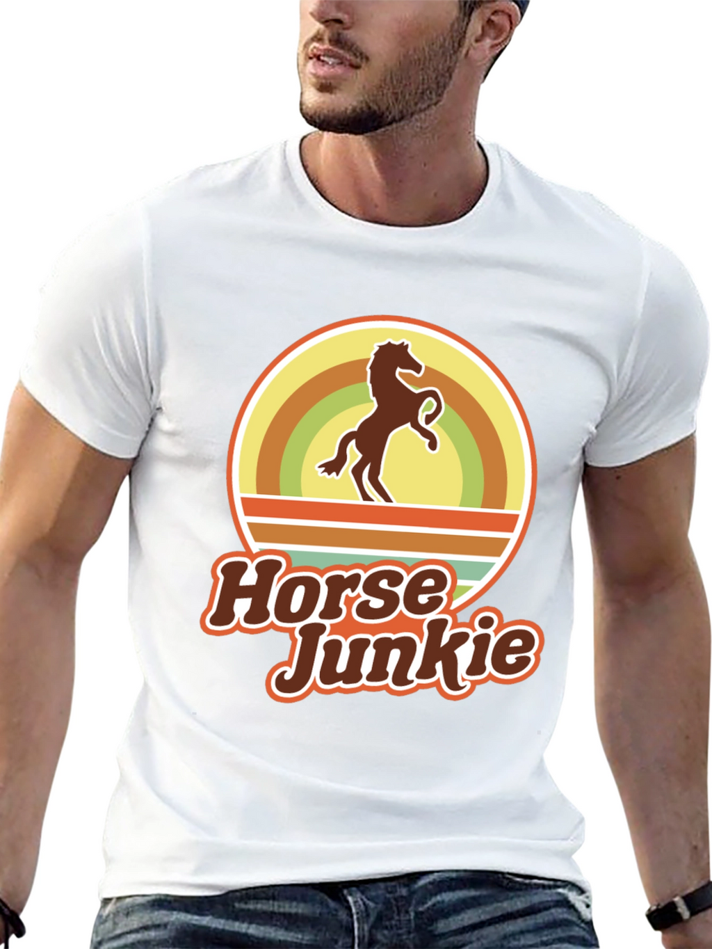 Horse Junkie T-Shirt - Retro Equestrian Tee