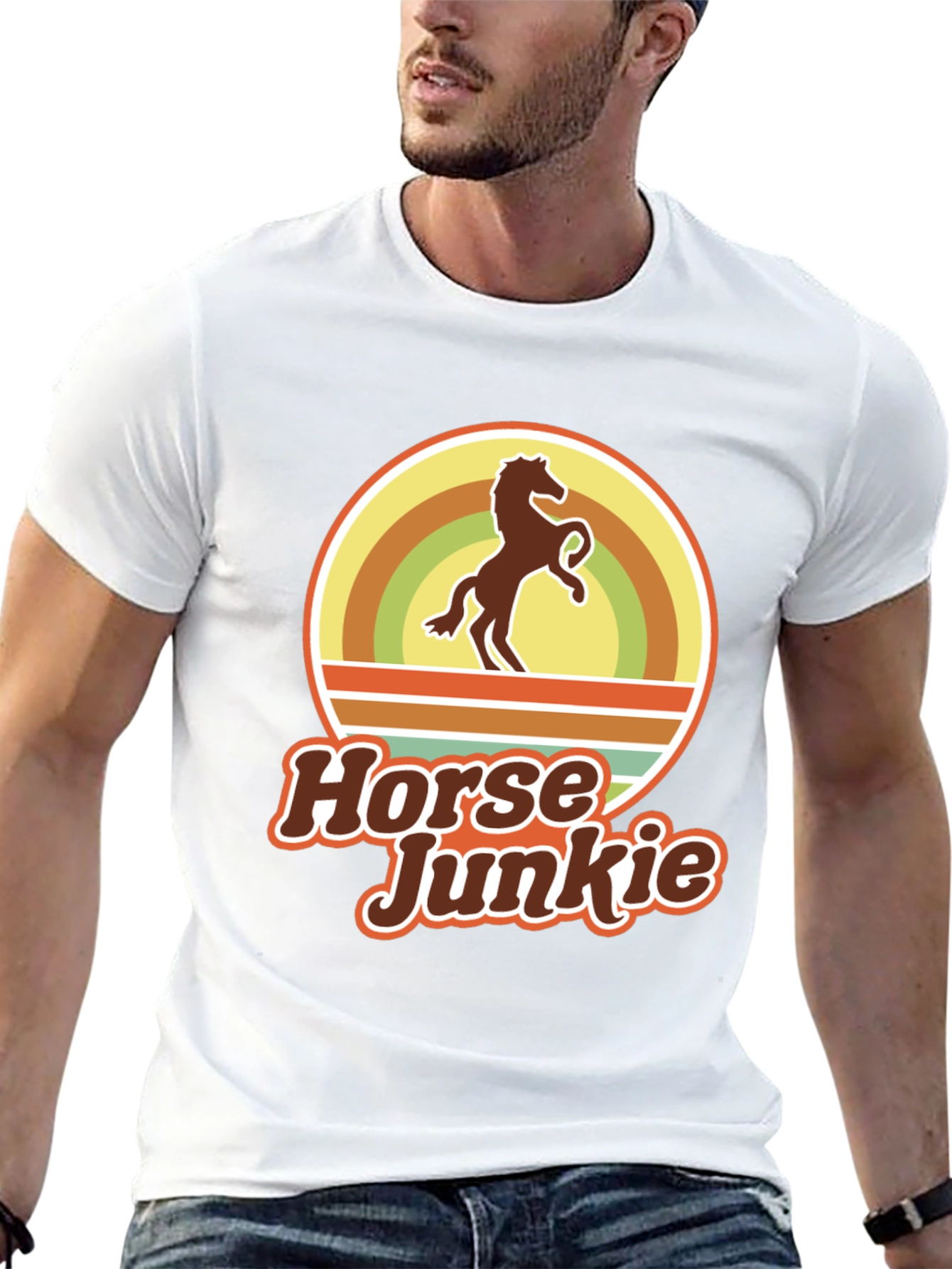 Horse Junkie T-Shirt - Retro Equestrian Tee