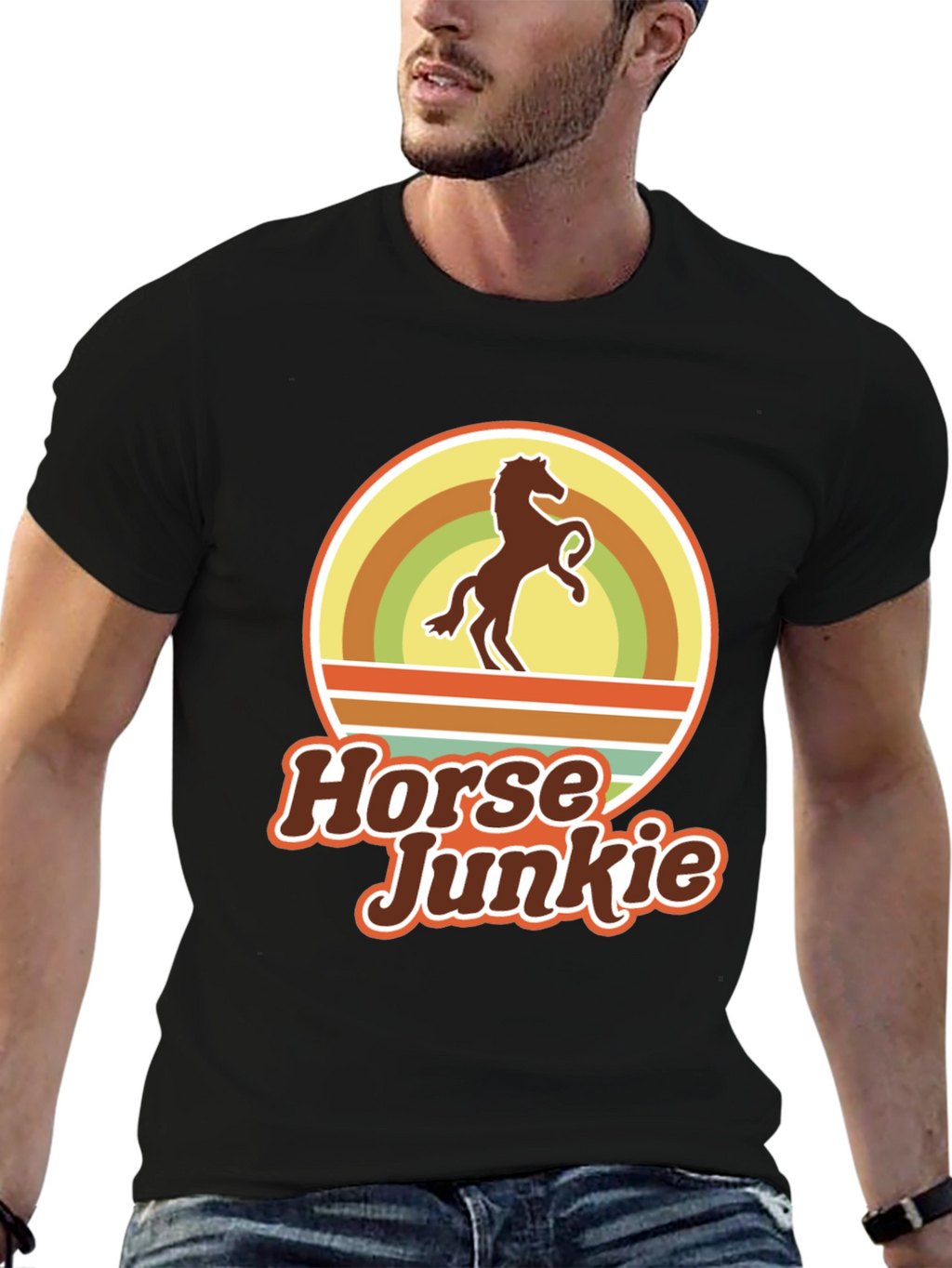 Horse Junkie T-Shirt - Retro Equestrian Tee
