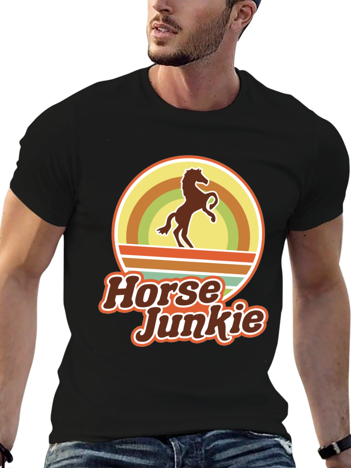 Horse Junkie T-Shirt - Retro Equestrian Tee