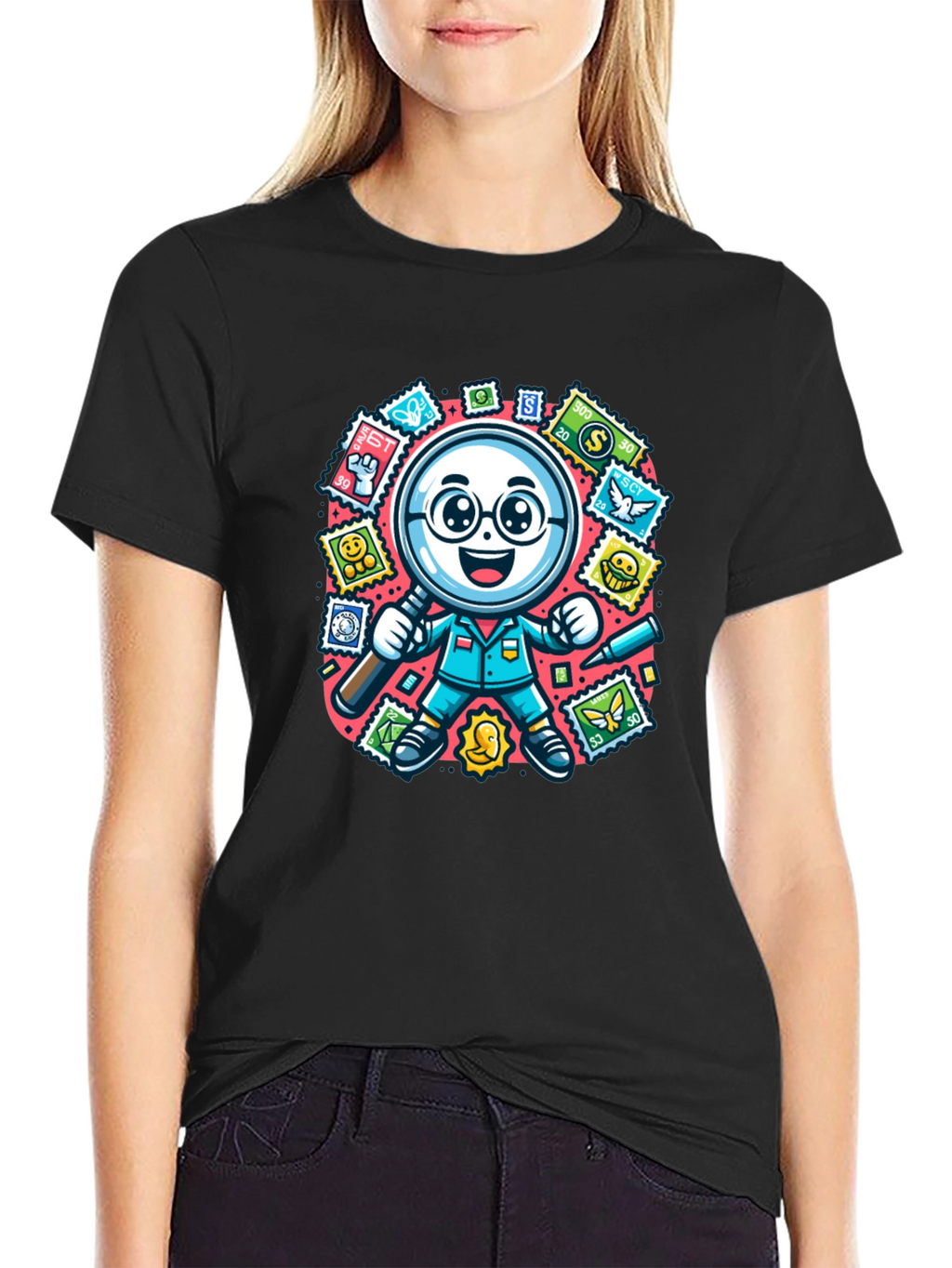 Stamp Collector T-Shirt: Magnifying Fun!