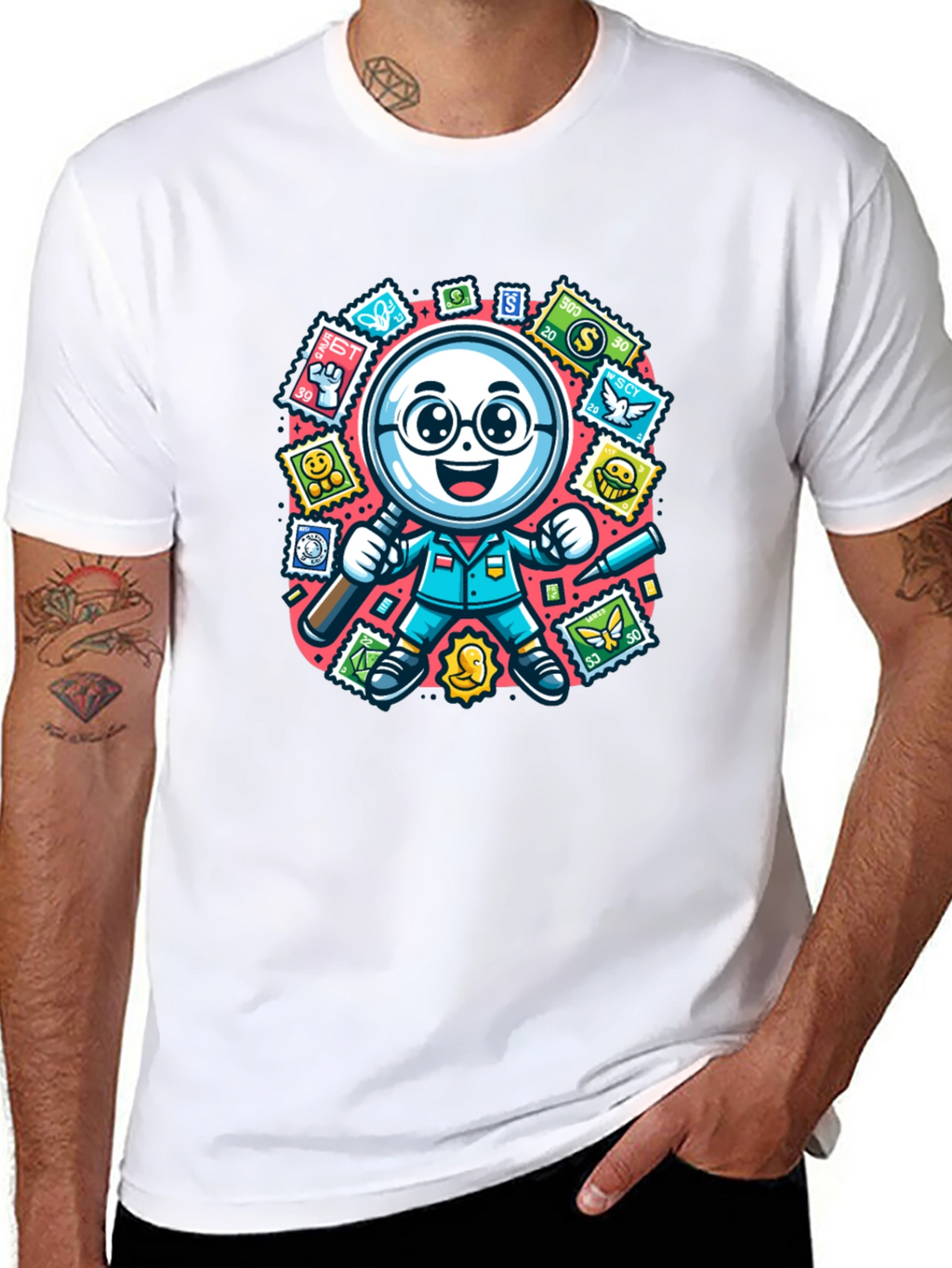 Stamp Collector T-Shirt: Magnifying Fun!
