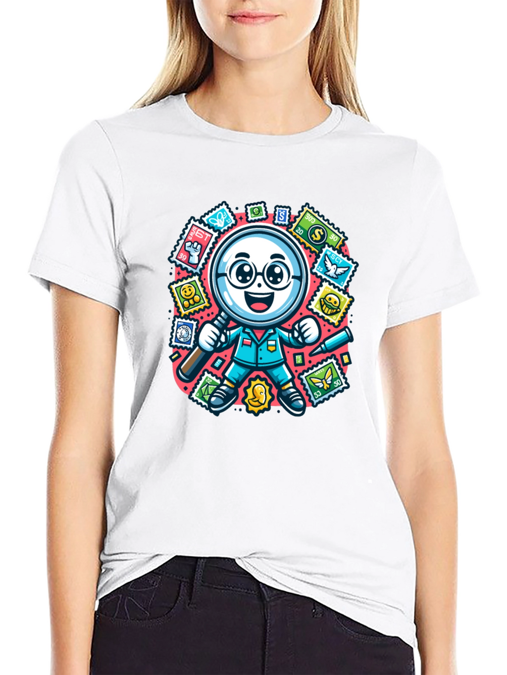 Stamp Collector T-Shirt: Magnifying Fun!