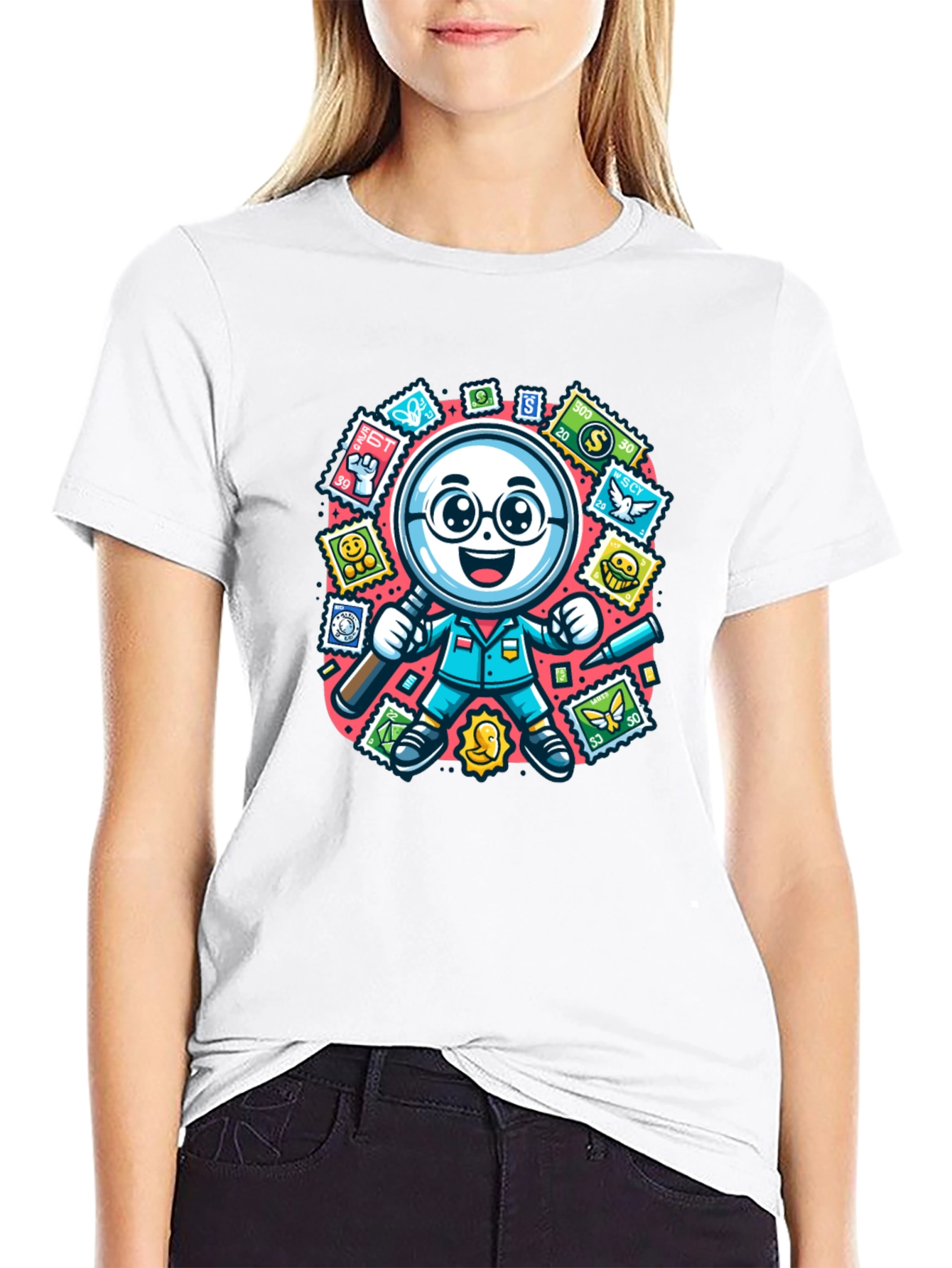 Stamp Collector T-Shirt: Magnifying Fun!