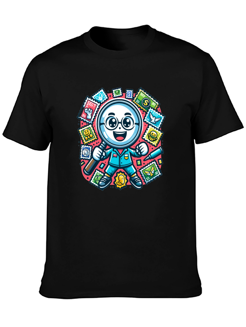 Stamp Collector T-Shirt: Magnifying Fun!