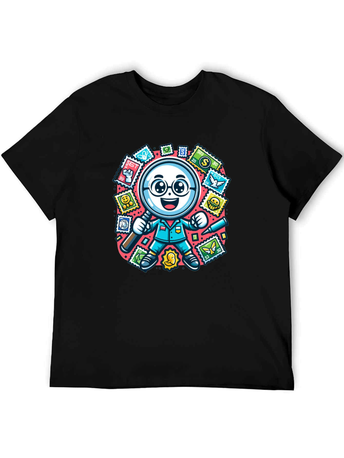 Stamp Collector T-Shirt: Magnifying Fun!