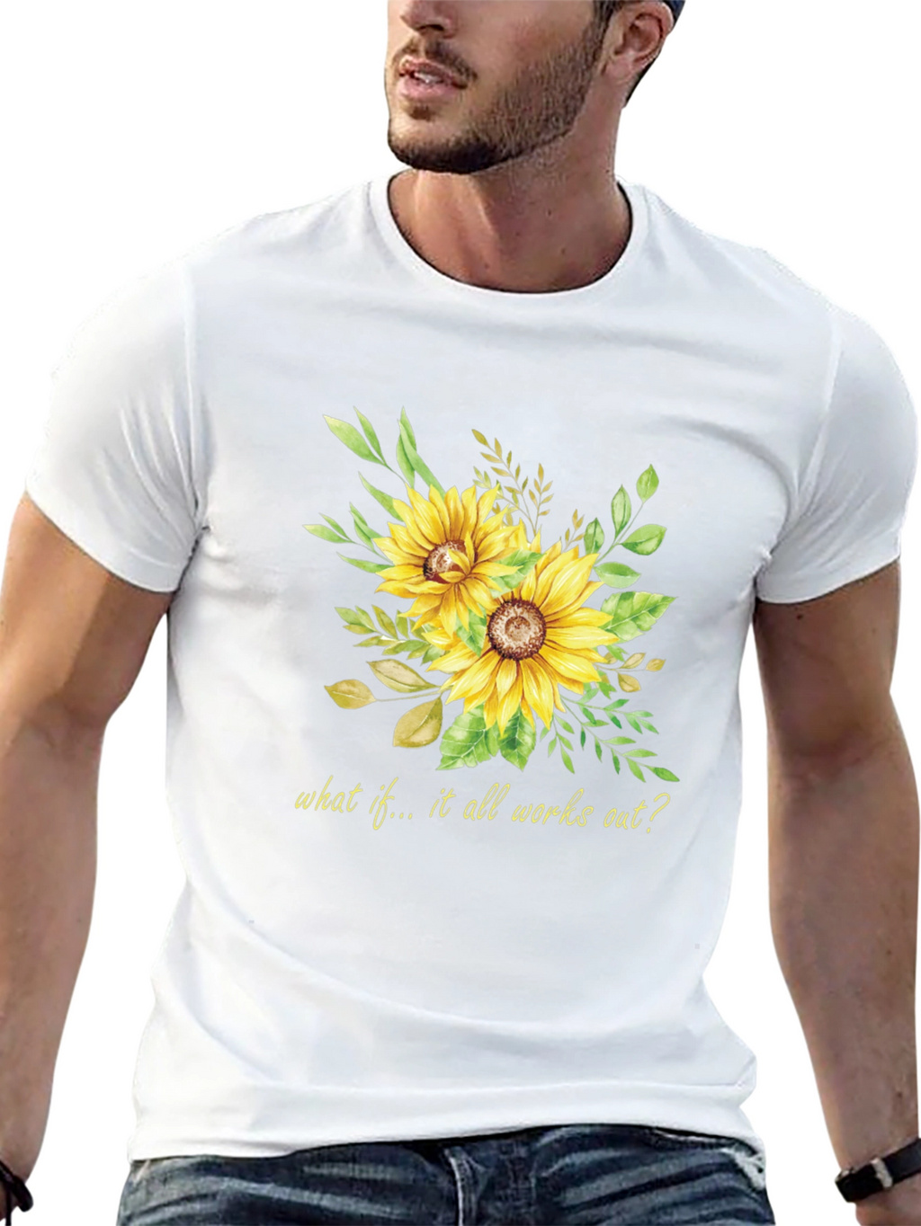 Sunflower Graphic Tee - Inspirational Quote Black T-Shirt
