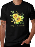 Sunflower Graphic Tee - Inspirational Quote Black T-Shirt