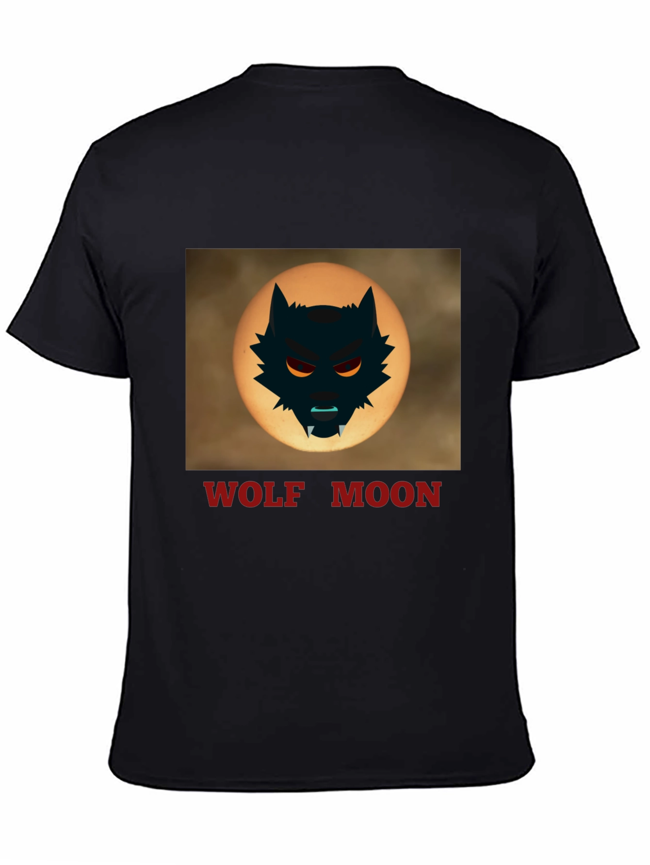 Wolf Moon Graphic Tee - Black Cotton T-Shirt