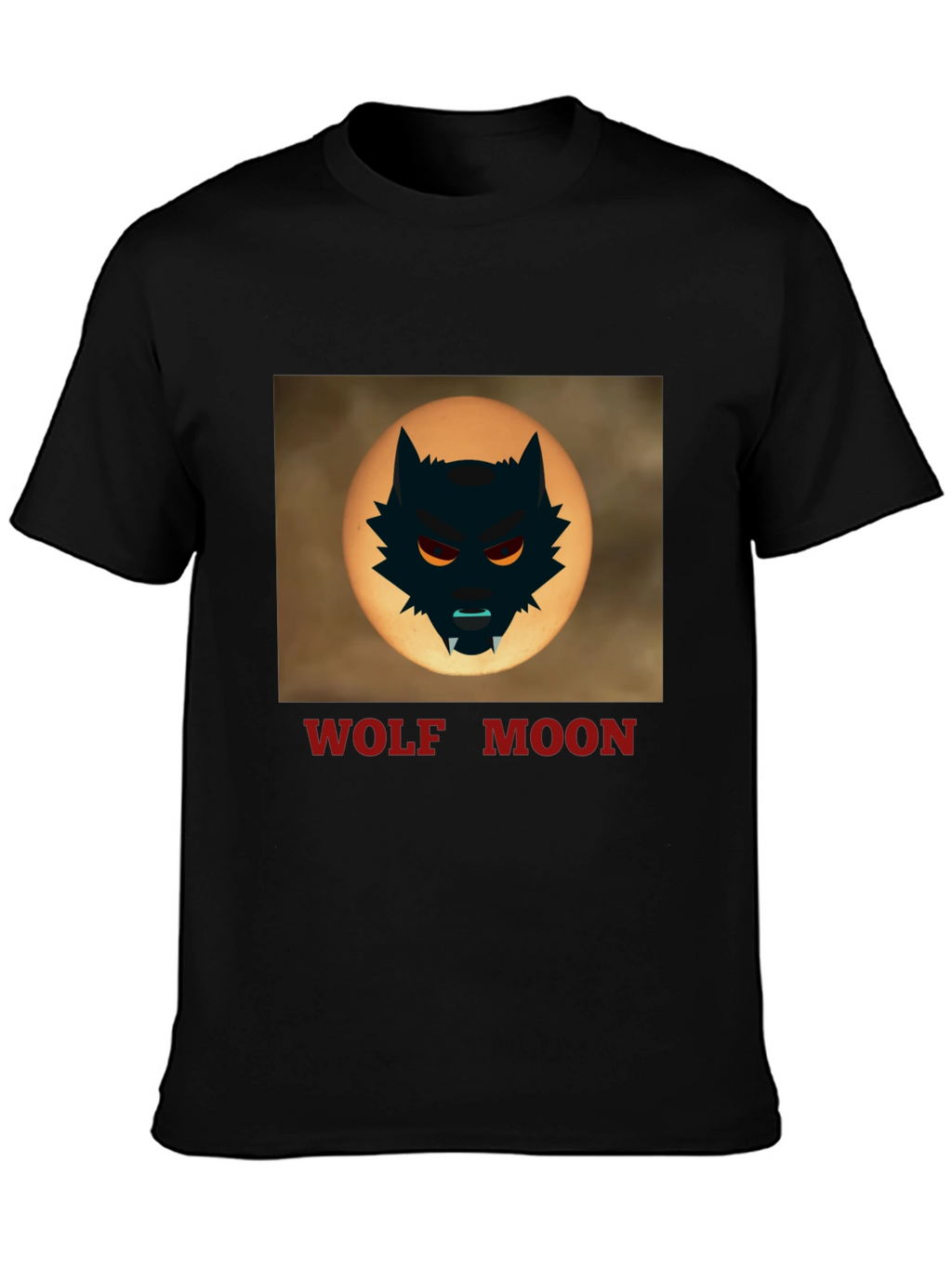 Wolf Moon Graphic Tee - Black Cotton T-Shirt