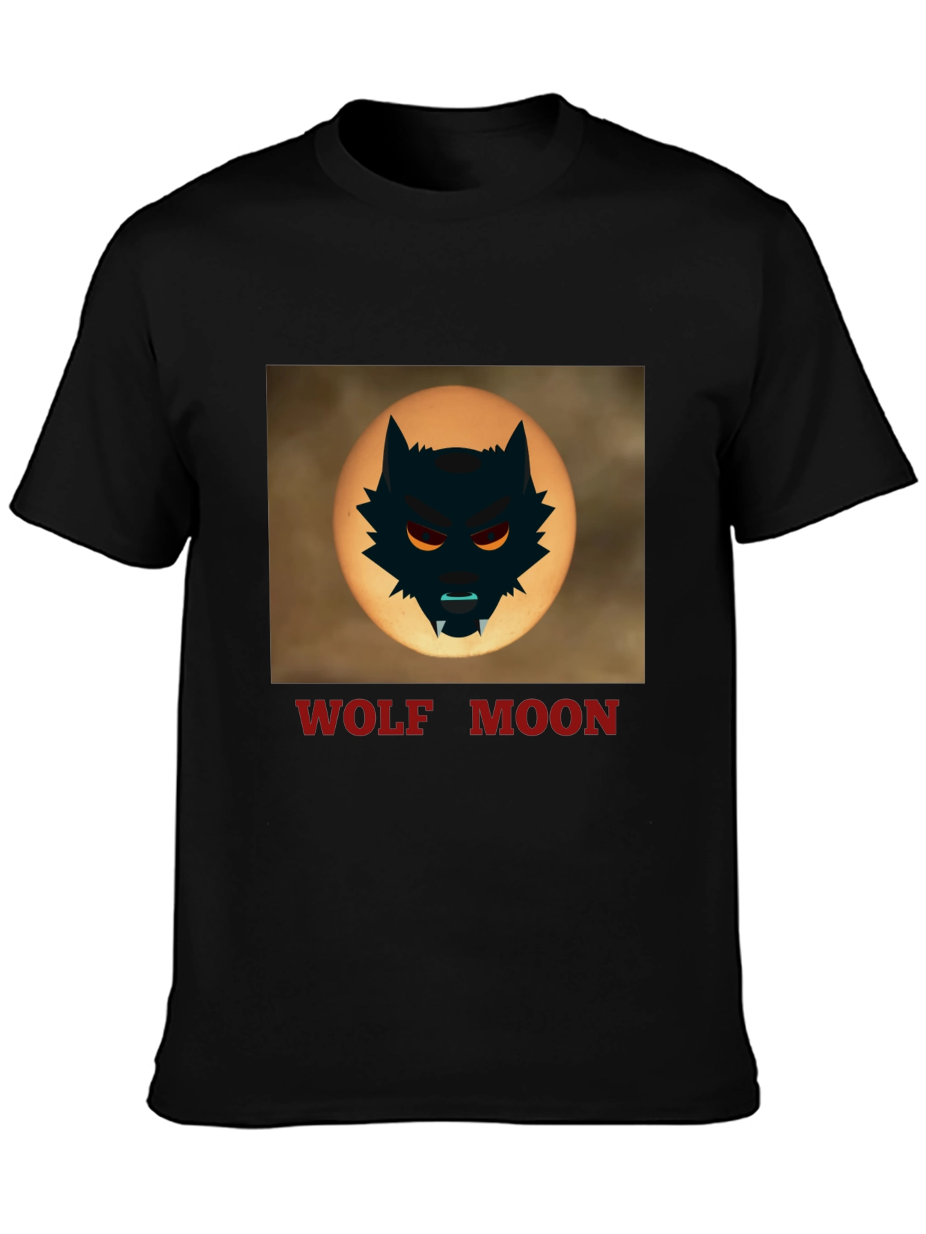 Wolf Moon Graphic Tee - Black Cotton T-Shirt