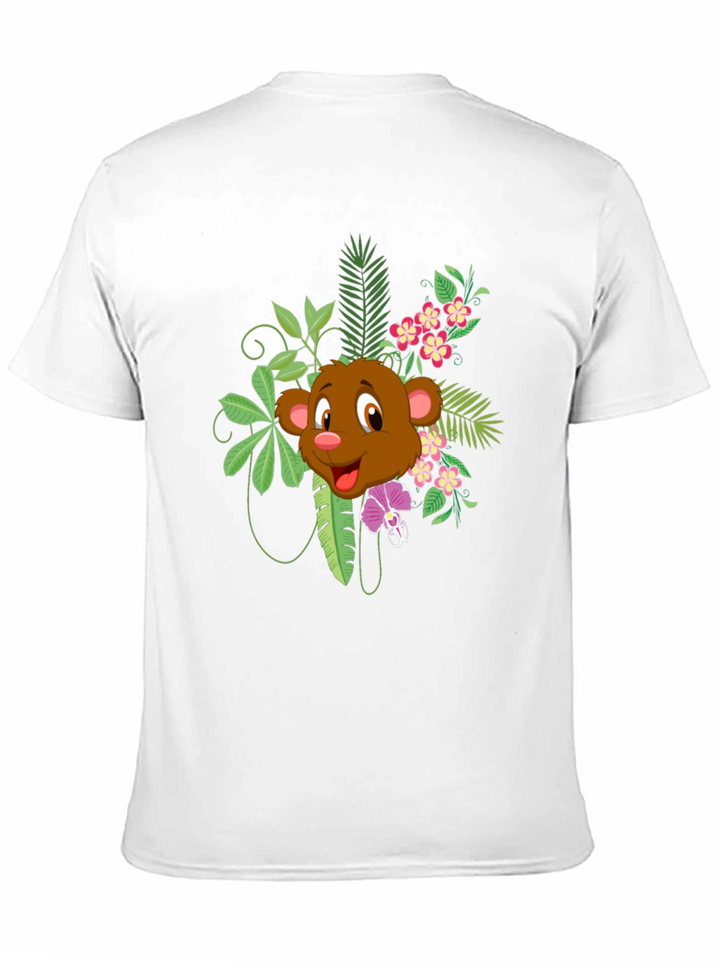 Tropical Monkey Graphic Tee - Mens Black Cotton T-Shirt