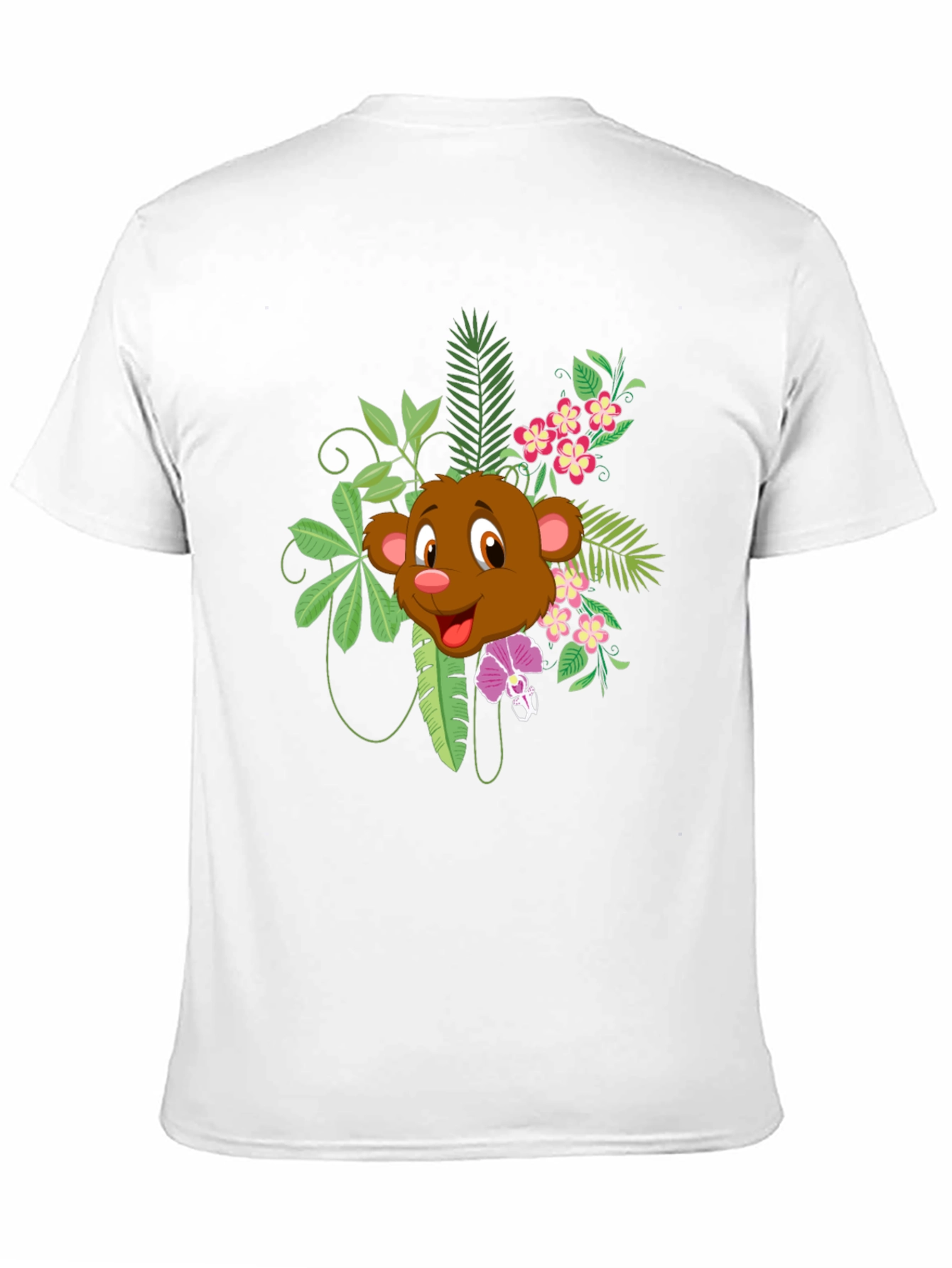 Tropical Monkey Graphic Tee - Mens Black Cotton T-Shirt