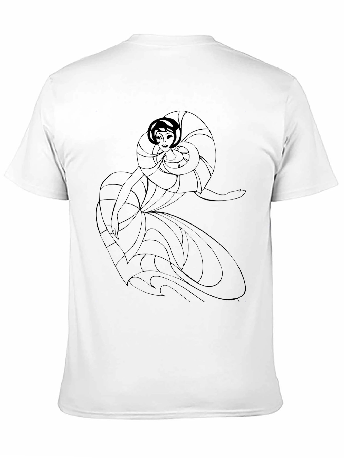Elegant Woman Art Deco Black T-Shirt