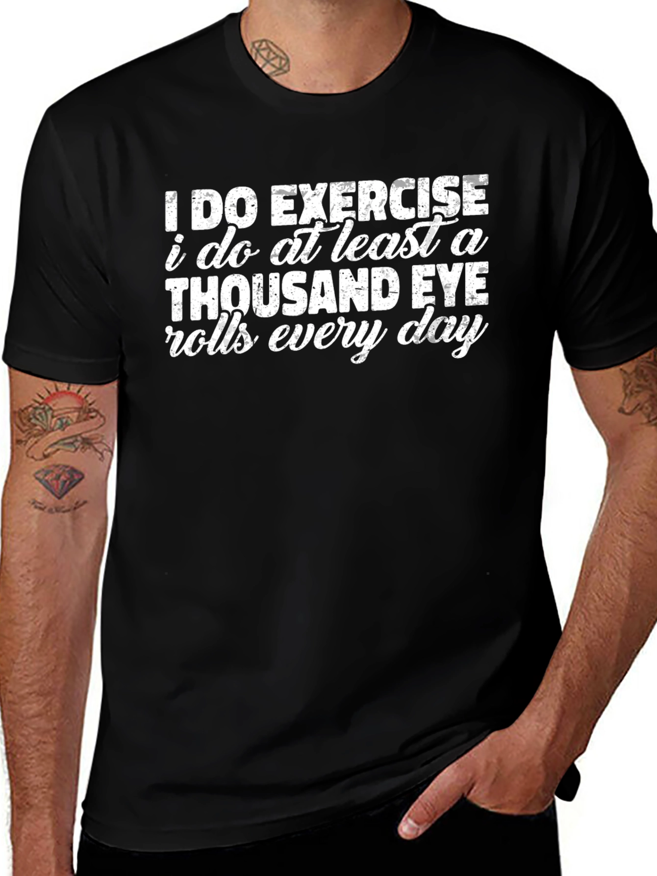 Funny Eye Roll Exercise Graphic T-Shirt