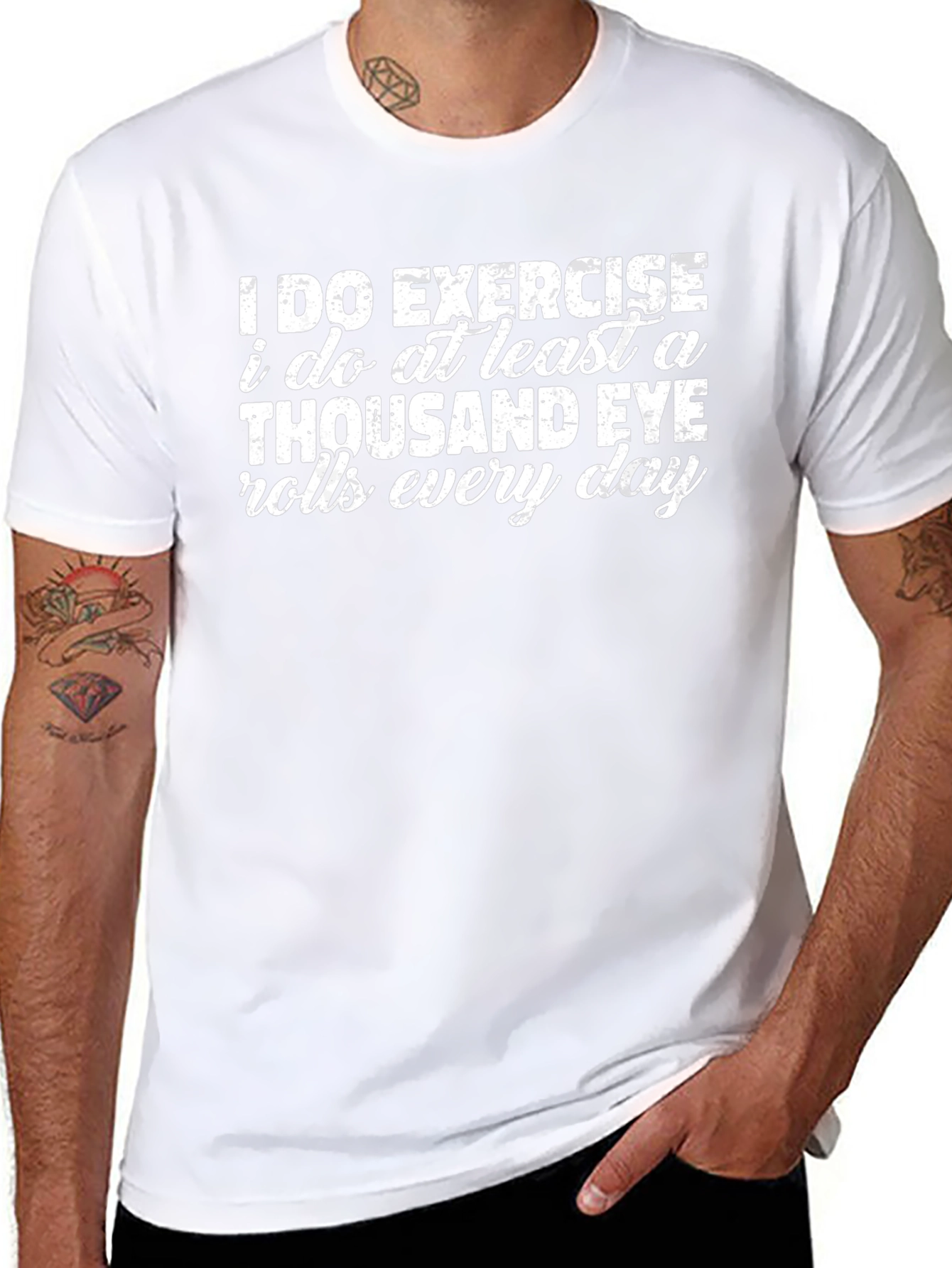 Funny Eye Roll Exercise Graphic T-Shirt