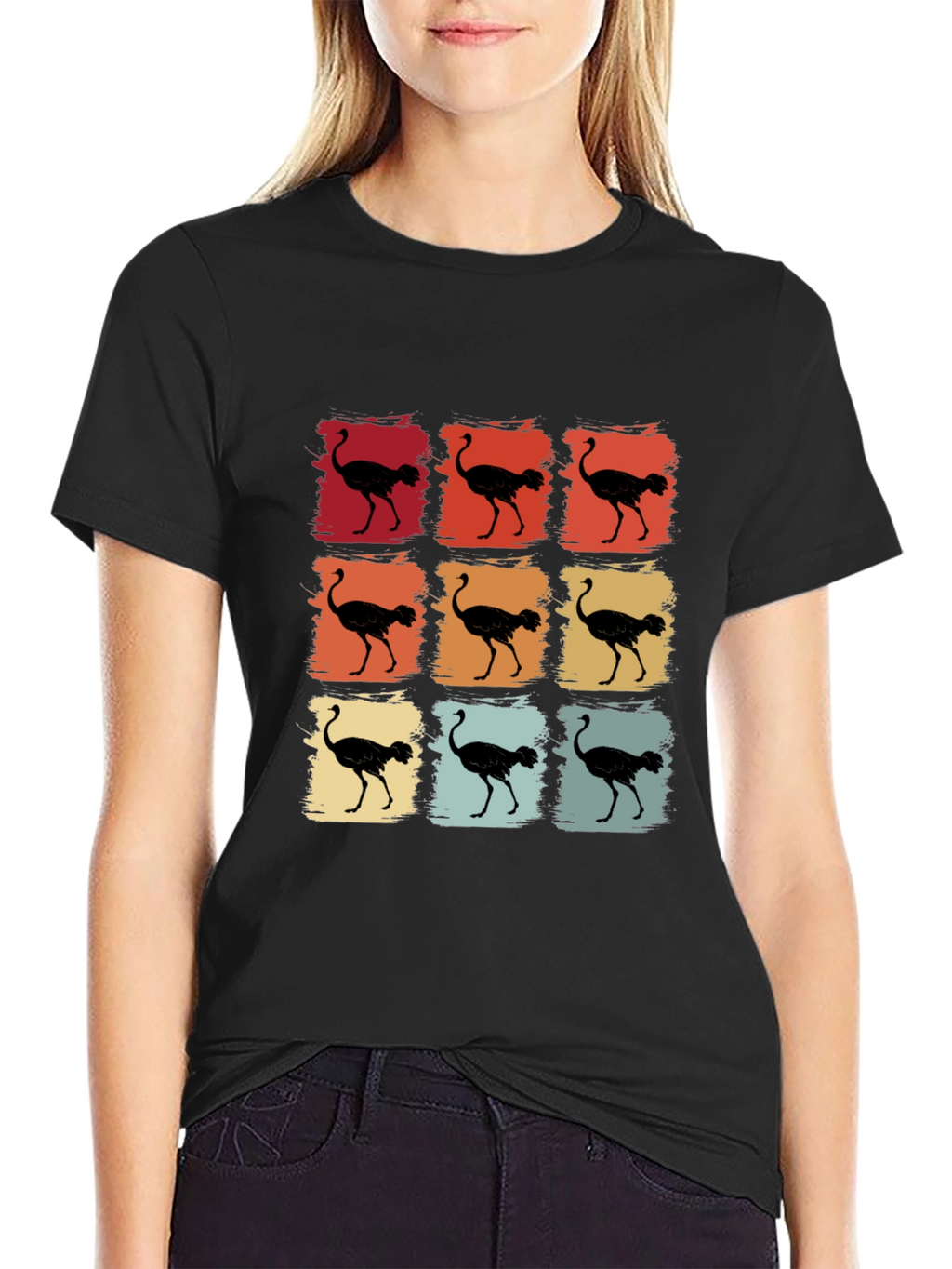 Retro Ostrich T-Shirt - Unique Graphic Tee
