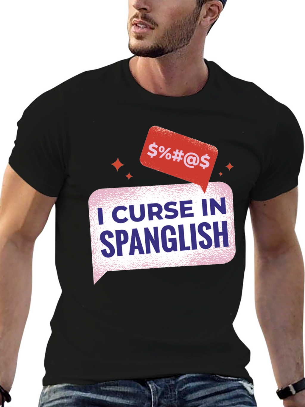Spanglish Curse T-Shirt - Black Cotton Tee