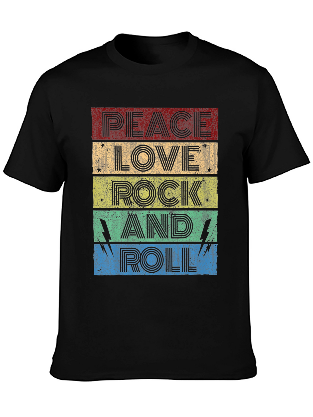 Peace Love Rock and Roll Graphic T-Shirt