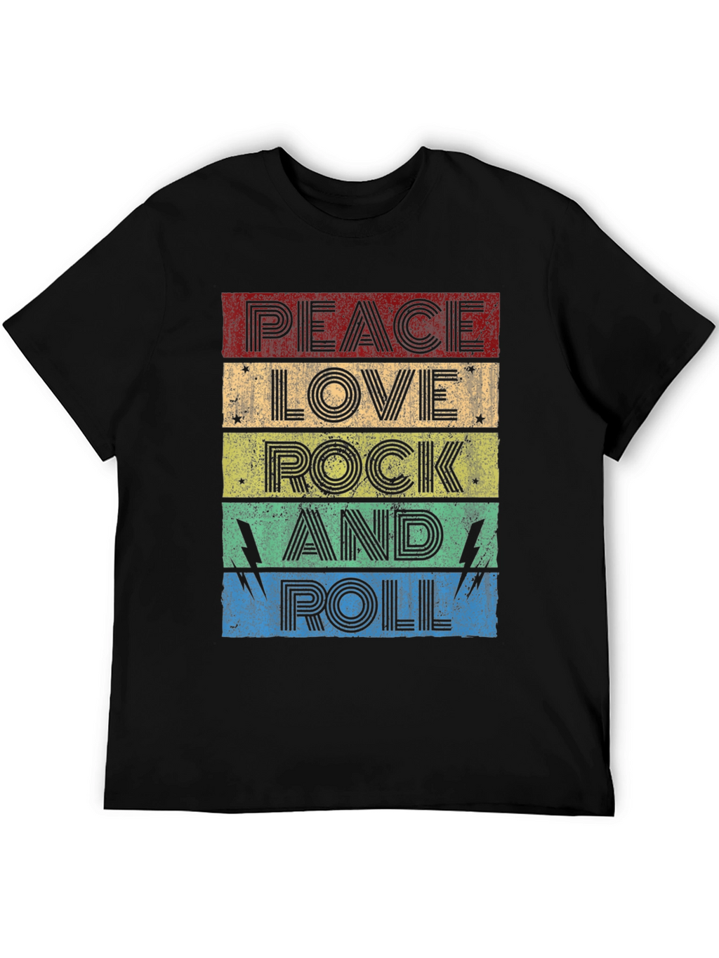 Peace Love Rock and Roll Graphic T-Shirt