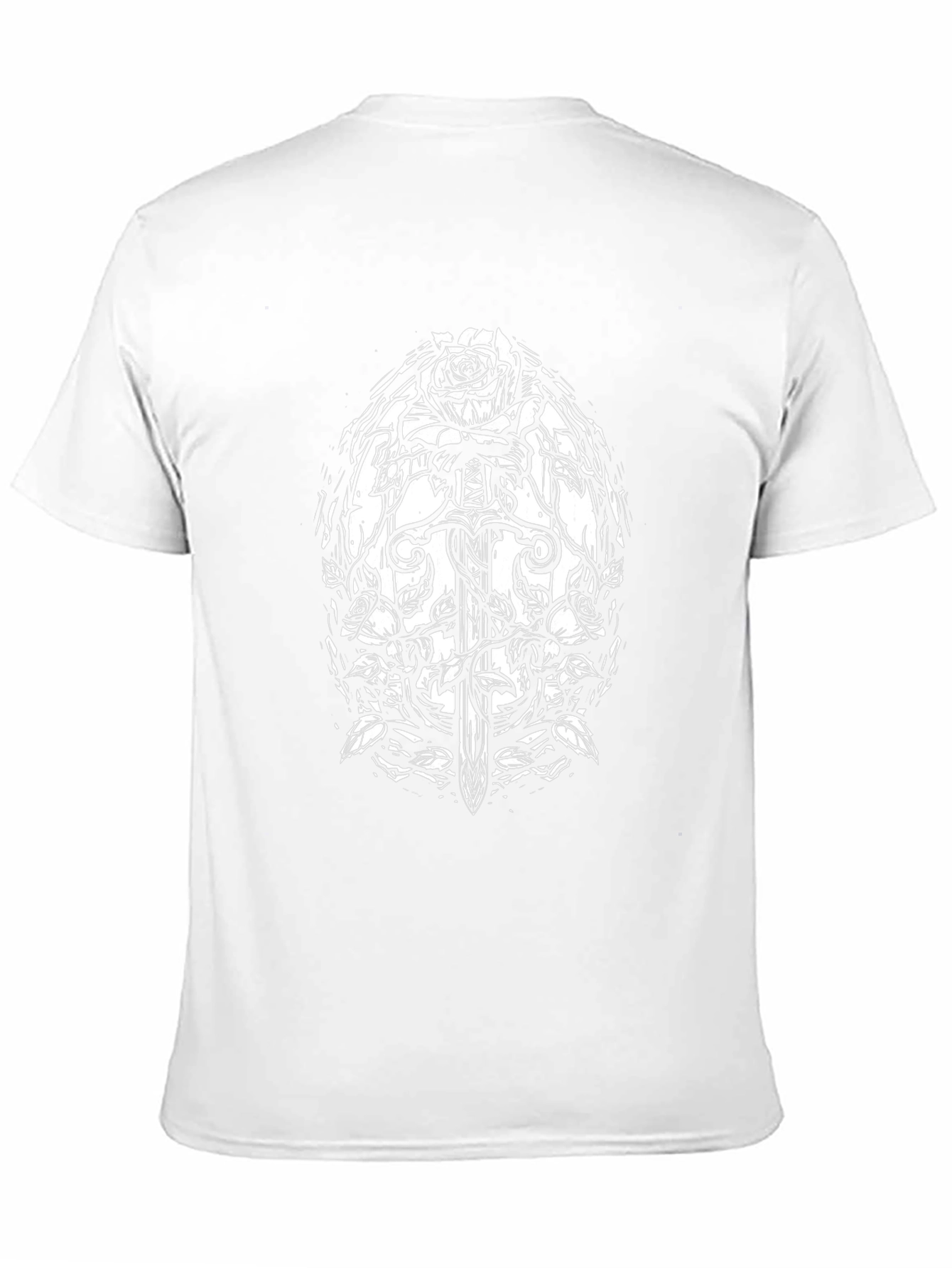 Black Rose Sword Graphic Tee - Gothic Style