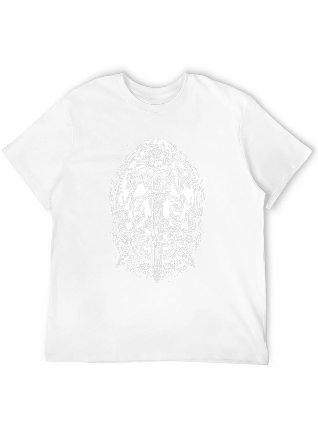 Black Rose Sword Graphic Tee - Gothic Style
