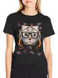 Gamer Cat T-Shirt - Cool Graphic Tee